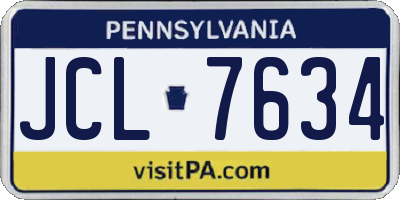PA license plate JCL7634