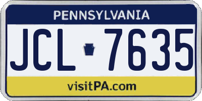 PA license plate JCL7635