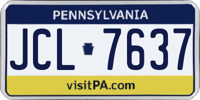 PA license plate JCL7637