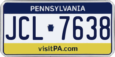 PA license plate JCL7638