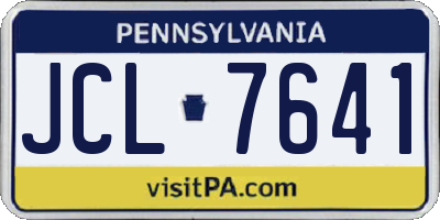 PA license plate JCL7641