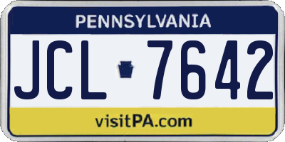 PA license plate JCL7642