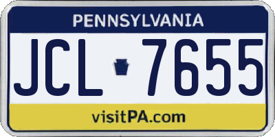 PA license plate JCL7655