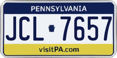 PA license plate JCL7657