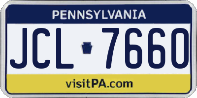 PA license plate JCL7660