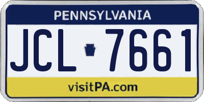 PA license plate JCL7661