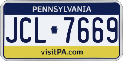 PA license plate JCL7669
