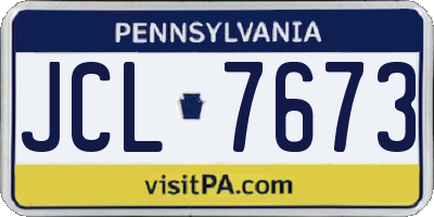 PA license plate JCL7673