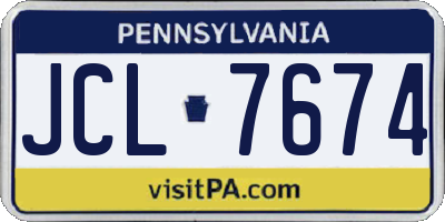 PA license plate JCL7674