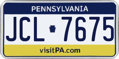 PA license plate JCL7675