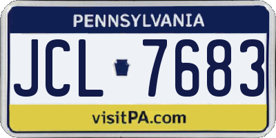 PA license plate JCL7683