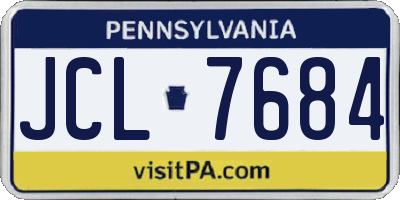 PA license plate JCL7684
