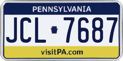 PA license plate JCL7687