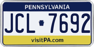 PA license plate JCL7692