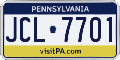 PA license plate JCL7701
