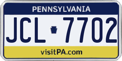 PA license plate JCL7702