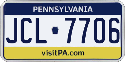 PA license plate JCL7706