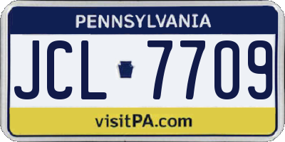 PA license plate JCL7709
