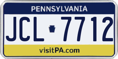 PA license plate JCL7712