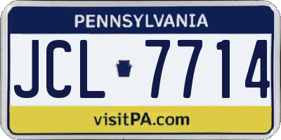 PA license plate JCL7714