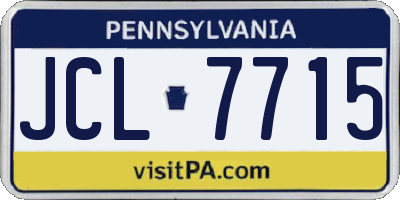 PA license plate JCL7715