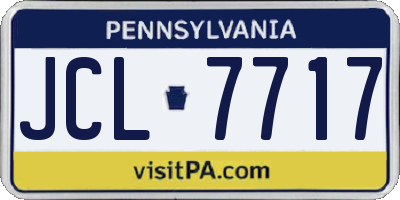 PA license plate JCL7717