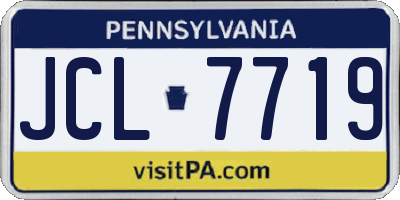PA license plate JCL7719