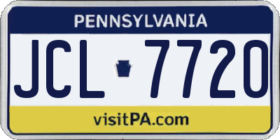 PA license plate JCL7720