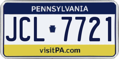 PA license plate JCL7721