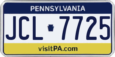 PA license plate JCL7725