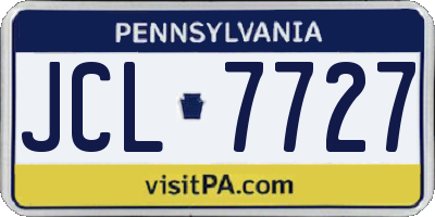 PA license plate JCL7727
