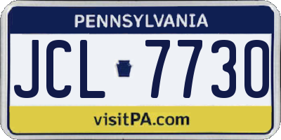 PA license plate JCL7730