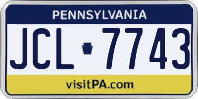 PA license plate JCL7743