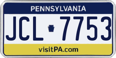 PA license plate JCL7753