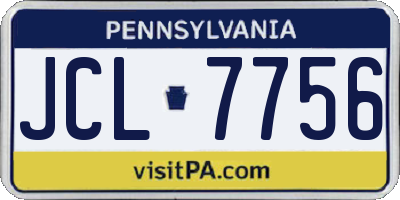 PA license plate JCL7756