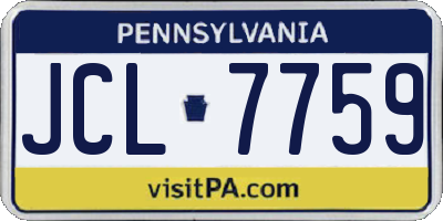 PA license plate JCL7759