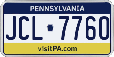 PA license plate JCL7760