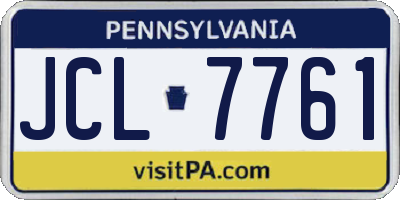 PA license plate JCL7761