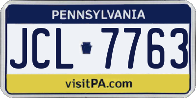 PA license plate JCL7763