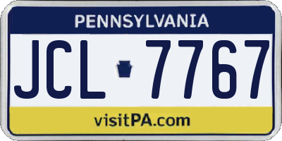 PA license plate JCL7767