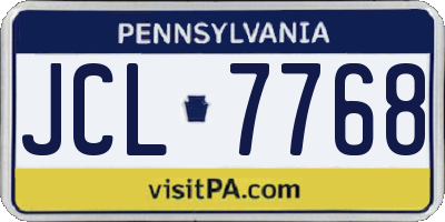 PA license plate JCL7768