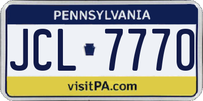 PA license plate JCL7770