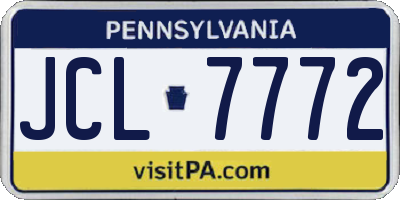 PA license plate JCL7772