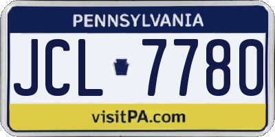 PA license plate JCL7780