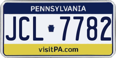 PA license plate JCL7782
