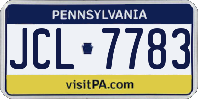 PA license plate JCL7783