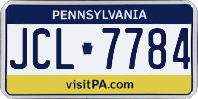 PA license plate JCL7784