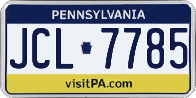 PA license plate JCL7785