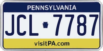 PA license plate JCL7787