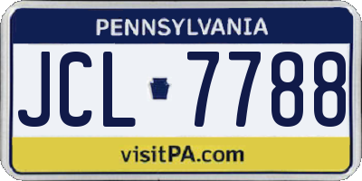 PA license plate JCL7788